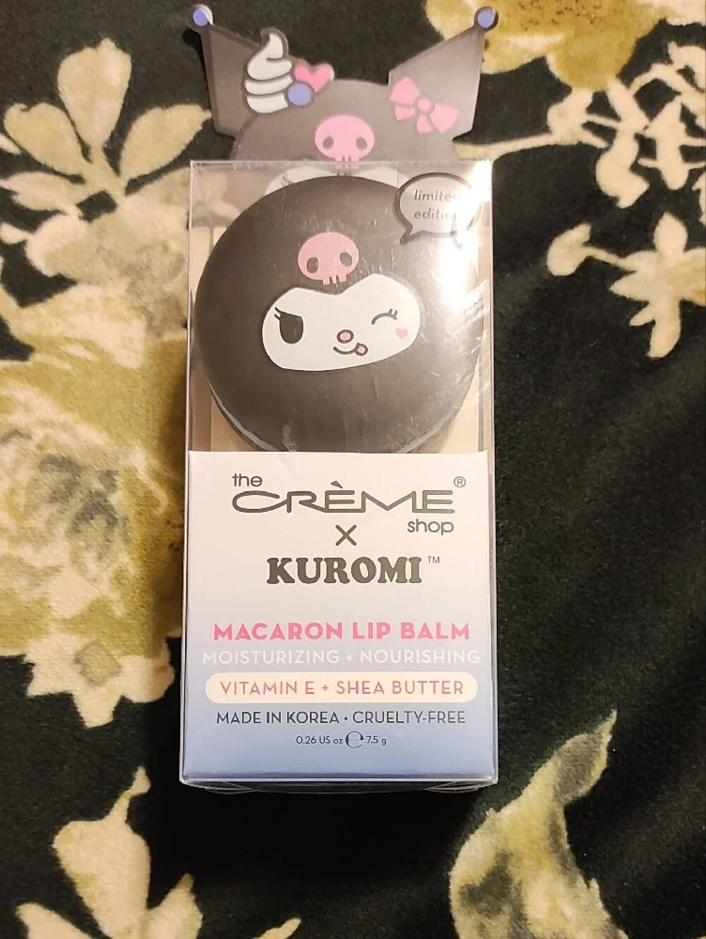 The Crème Shop x Kuromi Macaron Lip Balm - Pink/Black
